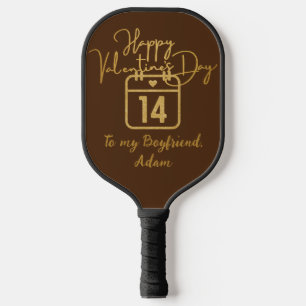 red gold valentine couple personalised customise pickleball paddle