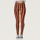 Red & Gold Vertical Stripes Striped Pattern Leggings<br><div class="desc">Leggings.</div>