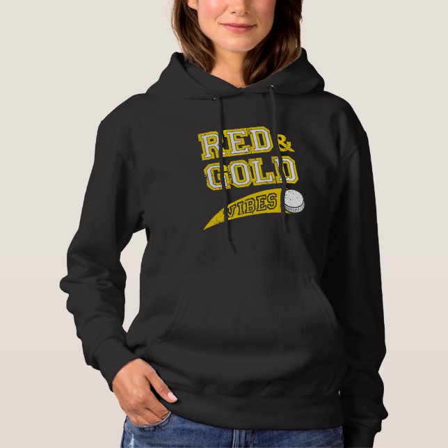 Red & Gold Vibes Hockey Team Fan_1 Hoodie (Front)