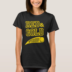 Red & Gold Vibes Hockey Team Fan_2 T-Shirt
