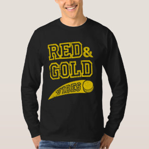 Red & Gold Vibes Hockey Team Fan_2 T-Shirt
