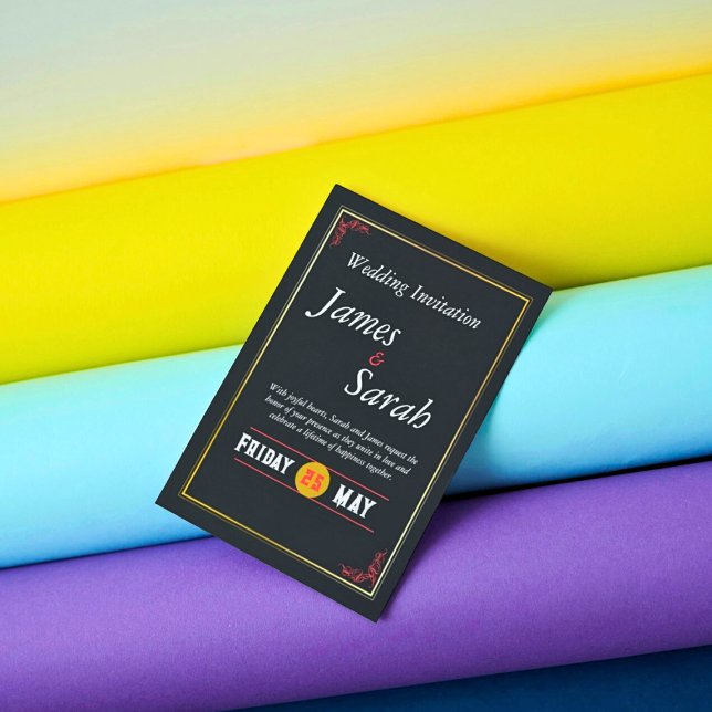 Red & Gold Wedding Custom Details Invitation (Creator Uploaded)