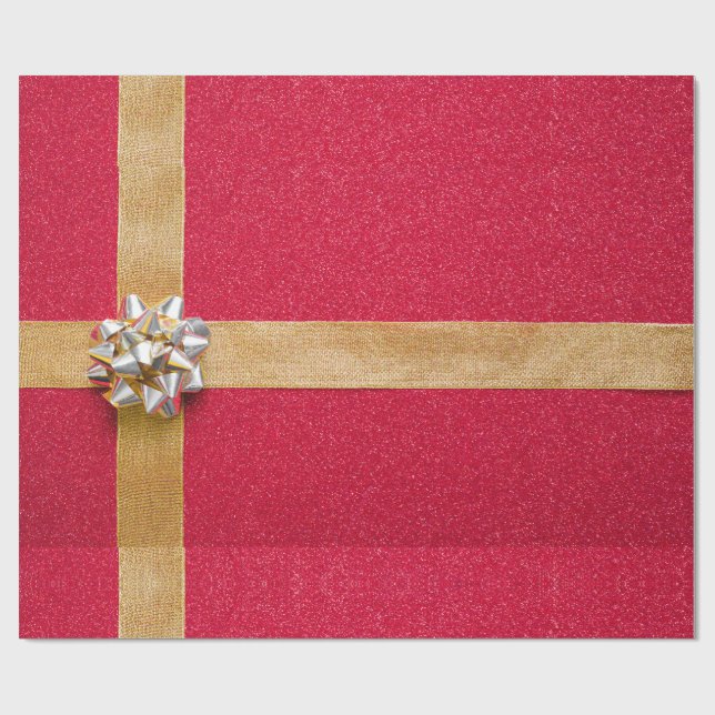 Red Gold Wrapping Paper (Flat)