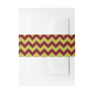 Red & Gold Zig Zag Glitter Invitation Belly Band