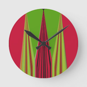 RED GOLDEN GREEN ROUND CLOCK