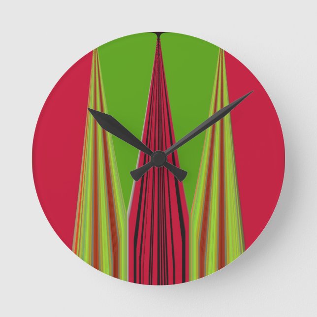 RED GOLDEN GREEN ROUND CLOCK (Front)
