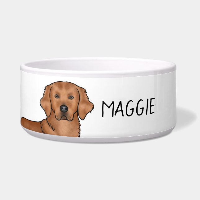 Red Golden Retriever Cute Dog And Custom Name (Front)
