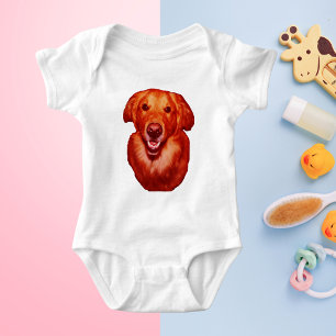 Red Golden Retriever Front Profile Baby Bodysuit