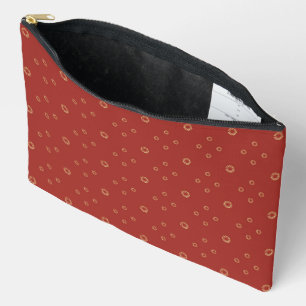 Red Golden Zinnia Sun Accessory Pouch