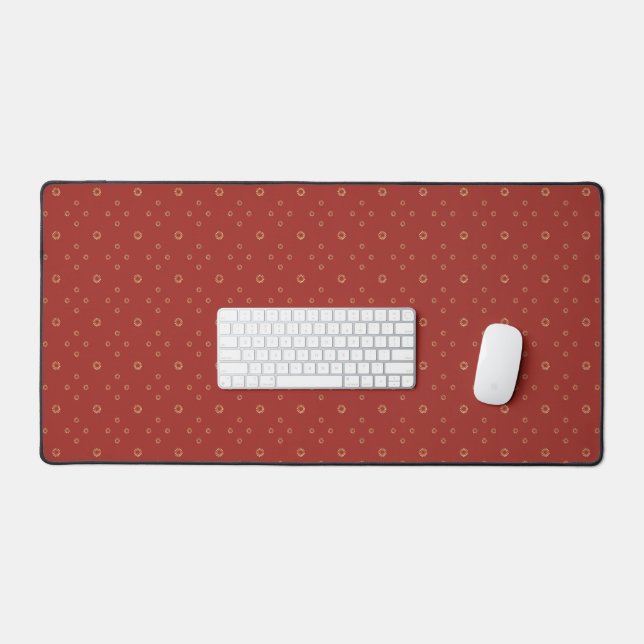 Red | Golden Zinnia Sun Desk Mat (Keyboard & Mouse)