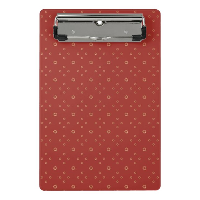 Red | Golden Zinnia Sun Mini Clipboard (Front)