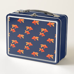Red Goldfish Metal Lunch Box