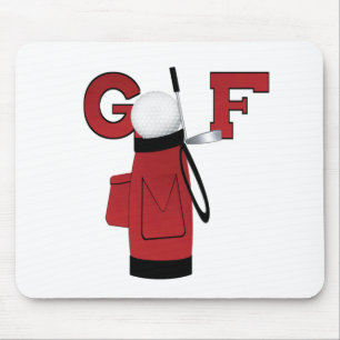 Red Golf Bag Golf Mouse Pad