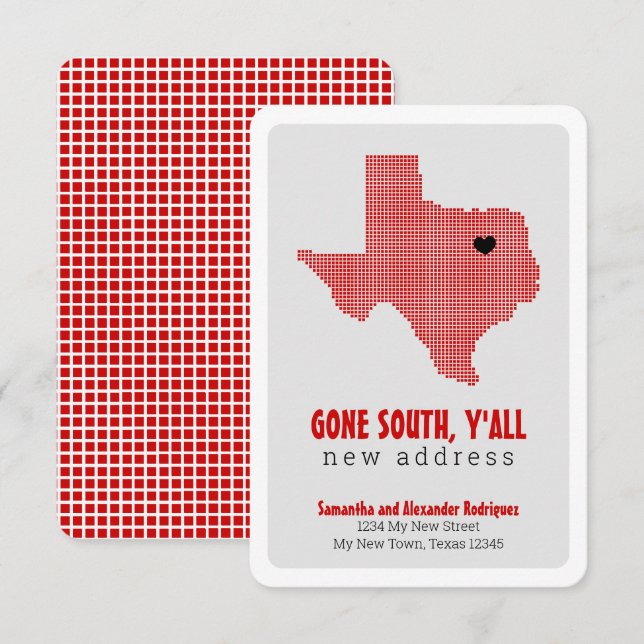 Red Gone South, Y'All Moving Announcement (Front/Back)