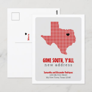 Red Gone South, Y'all Moving Postcard