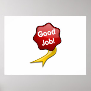 Red Good Job Ribbon Poster