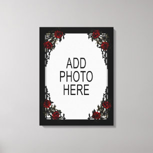 Red Gothic Rose Add Your Photo Frame Canvas Print