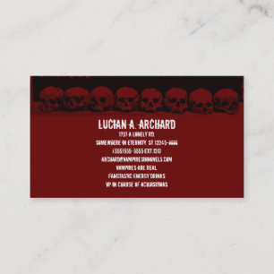 Red Gothic Skulls Business Card