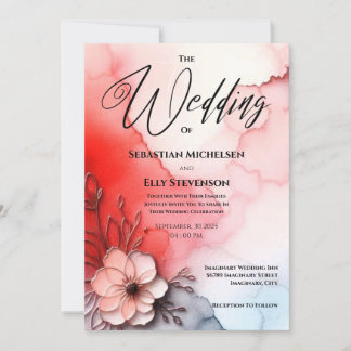 Red Gradation Romance Invitation