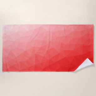Red gradient geometric mesh pattern beach towel