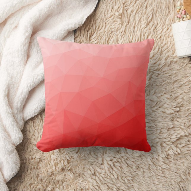 Red gradient geometric mesh pattern cushion (Blanket)