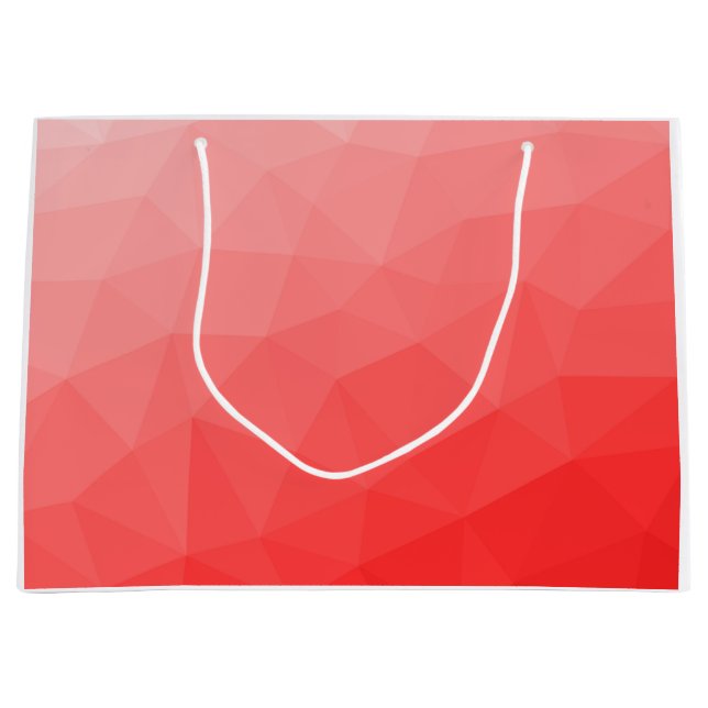 Red gradient geometric mesh pattern large gift bag (Front)
