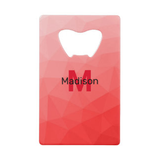 Red gradient geometric mesh pattern Monogram