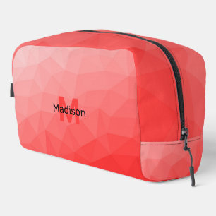 Red gradient geometric mesh pattern Monogram Dopp Kit