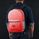 Red gradient geometric mesh pattern Monogram Printed Backpack<br><div class="desc">Red gradient geometric mesh pattern Monogram Printed Backpack. Cool fashion accessory bag for everyone. 
Red Triangle geometric mesh with light to dark ombre gradient design. Create a unique and personalised backpack with a custom touch! Modern monogram with your initial and your name for that extra personal flair.</div>