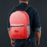 Red gradient geometric mesh pattern Monogram Printed Backpack<br><div class="desc">Red gradient geometric mesh pattern Monogram Printed Backpack. Cool fashion accessory bag for everyone. 
Red Triangle geometric mesh with light to dark ombre gradient design. Create a unique and personalised backpack with a custom touch! Modern monogram with your initial and your name for that extra personal flair.</div>