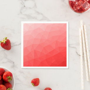 Red gradient geometric mesh pattern napkin