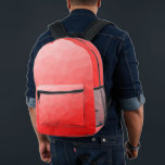 Red gradient geometric mesh pattern printed backpack<br><div class="desc">Red gradient geometric mesh pattern Printed Backpack. Cool fashion accessory bag for everyone. Red Triangle geometric mesh with light to dark ombre gradient design.</div>