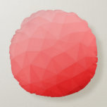 Red gradient geometric mesh pattern round cushion<br><div class="desc">Red gradient geometric mesh pattern. 
Triangle geometric mesh with light dark red ombre gradient. 
pattern,  ombre,  mesh,  triangles,  geometry,  geometric,  gradient,  cool,  triangle,  bright,  red</div>