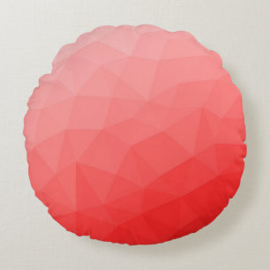 Red gradient geometric mesh pattern round cushion