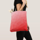 Red gradient geometric mesh pattern tote bag<br><div class="desc">Red gradient geometric mesh pattern. Triangle geometric mesh with light dark red ombre gradient.</div>