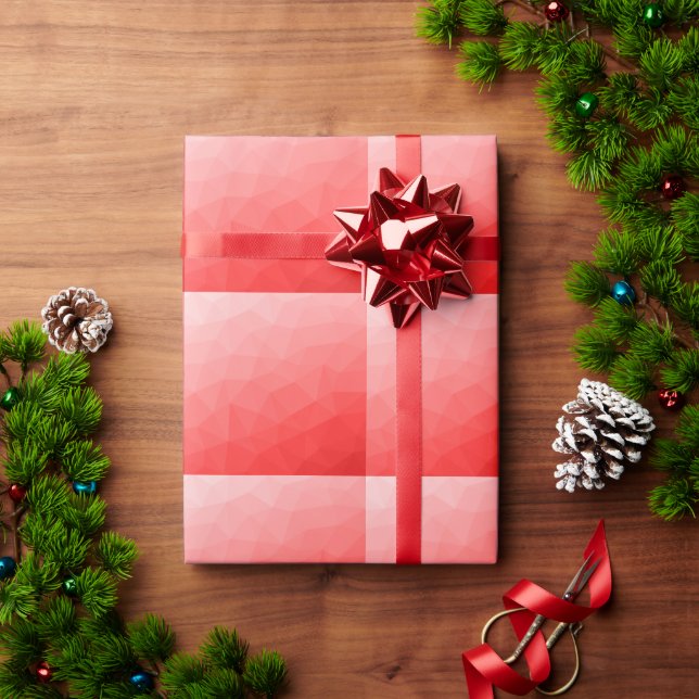 Red gradient geometric mesh pattern wrapping paper (Holiday Gift)