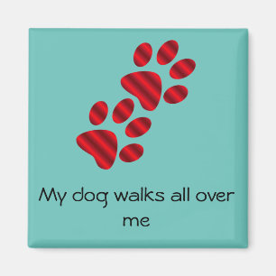 Red Gradient Paw Print Magnet