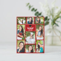 Red Graduate Photo Collage Modern 2025 Graduation