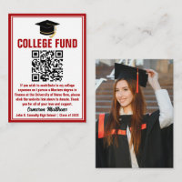 Red Graduate Photo College Fund QR Code