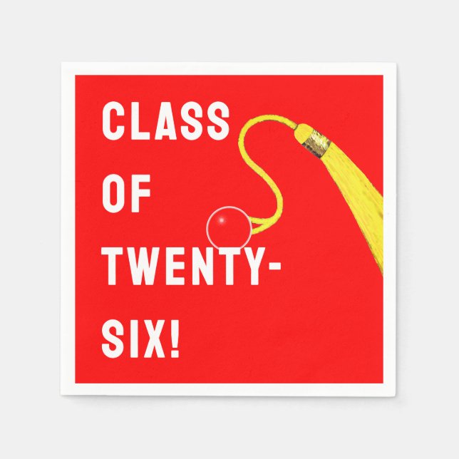 Red Graduation 2026 Napkin (Front)
