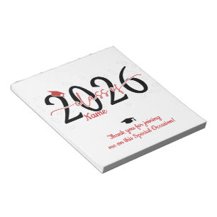 Red Graduation Candy Bar Wraps Party Favour Notepad