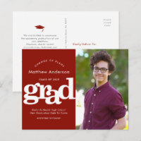 Red graduation change plans photo bold typography