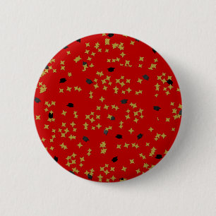 Red Graduation Confetti Buttons