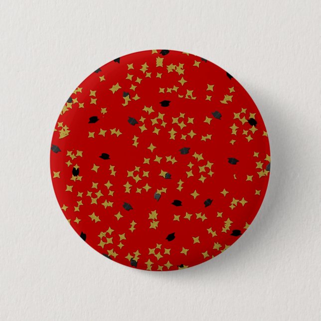 Red Graduation Confetti Buttons (Front)