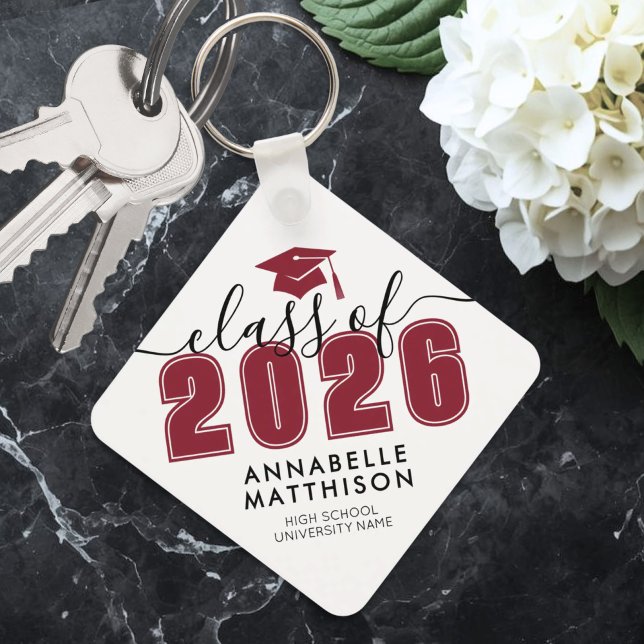 Red Graduation Key Ring (Red Graduation keychain)