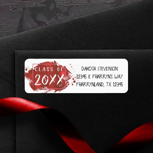 Red Graduation | Modern Paint Grad Return Address (Creator Uploaded)