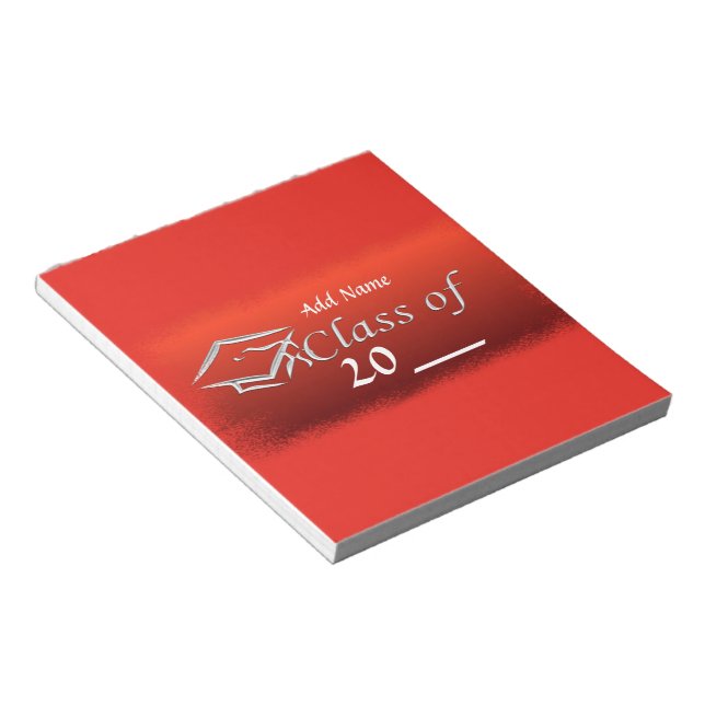 Red Graduation Party Favour Candy Wrappers Notepad (Angled)