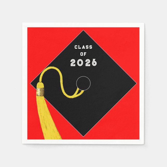 Red Graduation Party Napkin (Front)