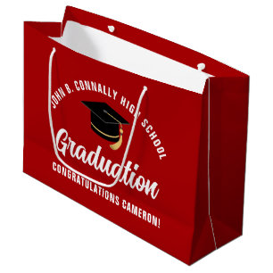 Red Graduation Party Personalised 2026 Graduate Large Gift Bag