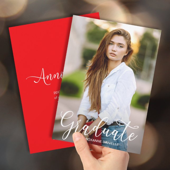 Red Graduation Photo Announcement (Creator Uploaded)